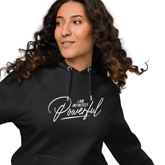 Infinitely Powerful Unisex eco raglan hoodie