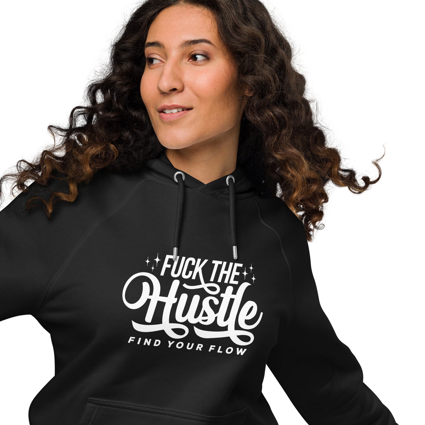 Fuck The Hustle Unisex eco raglan hoodie