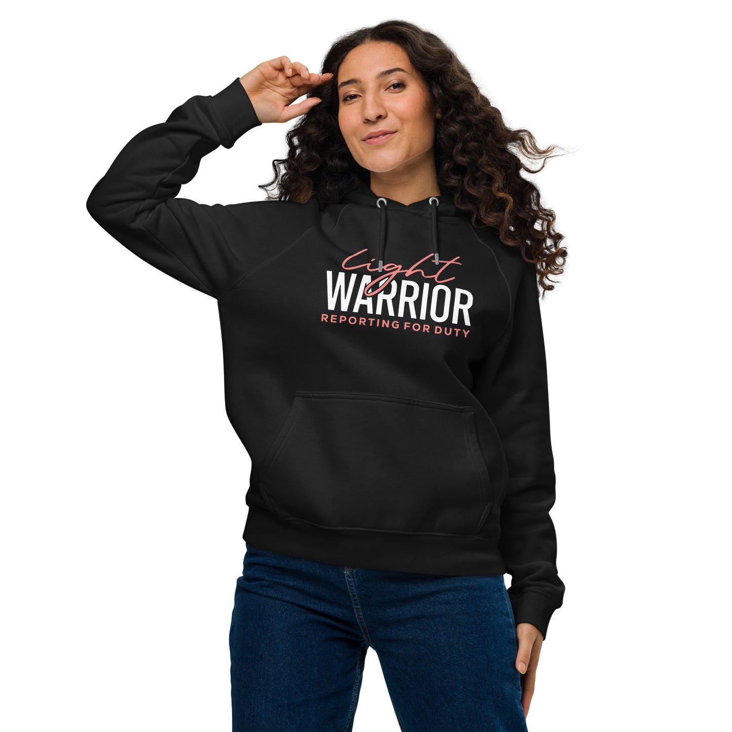 Light Warrior Unisex eco raglan hoodie