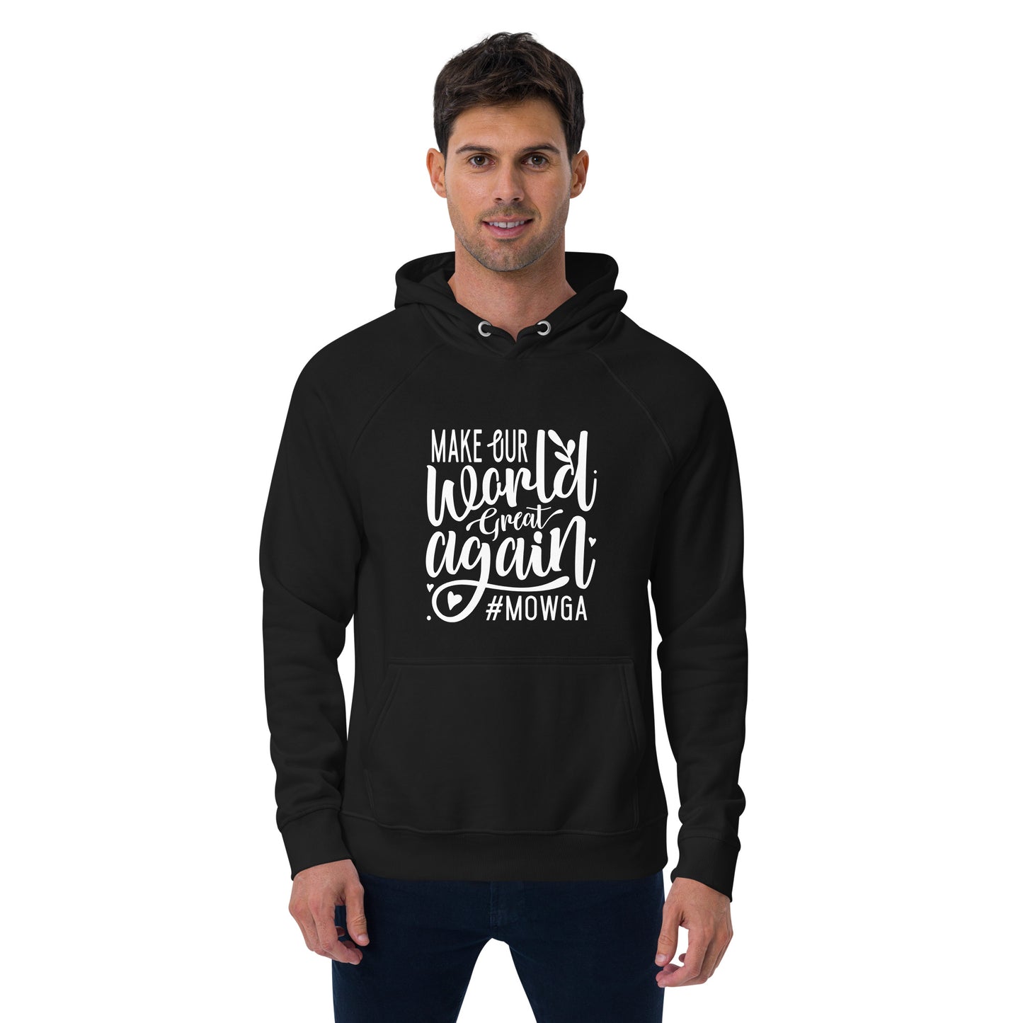 Make Our World Great Again Unisex eco raglan hoodie