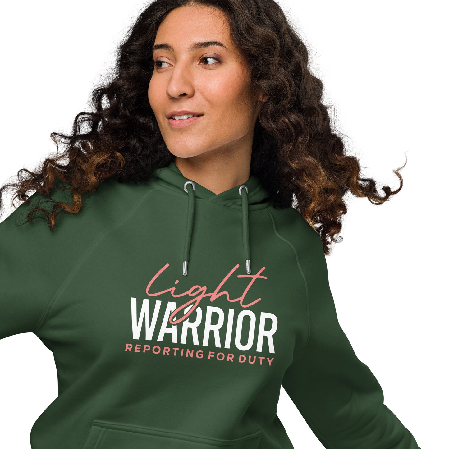 Light Warrior Unisex eco raglan hoodie