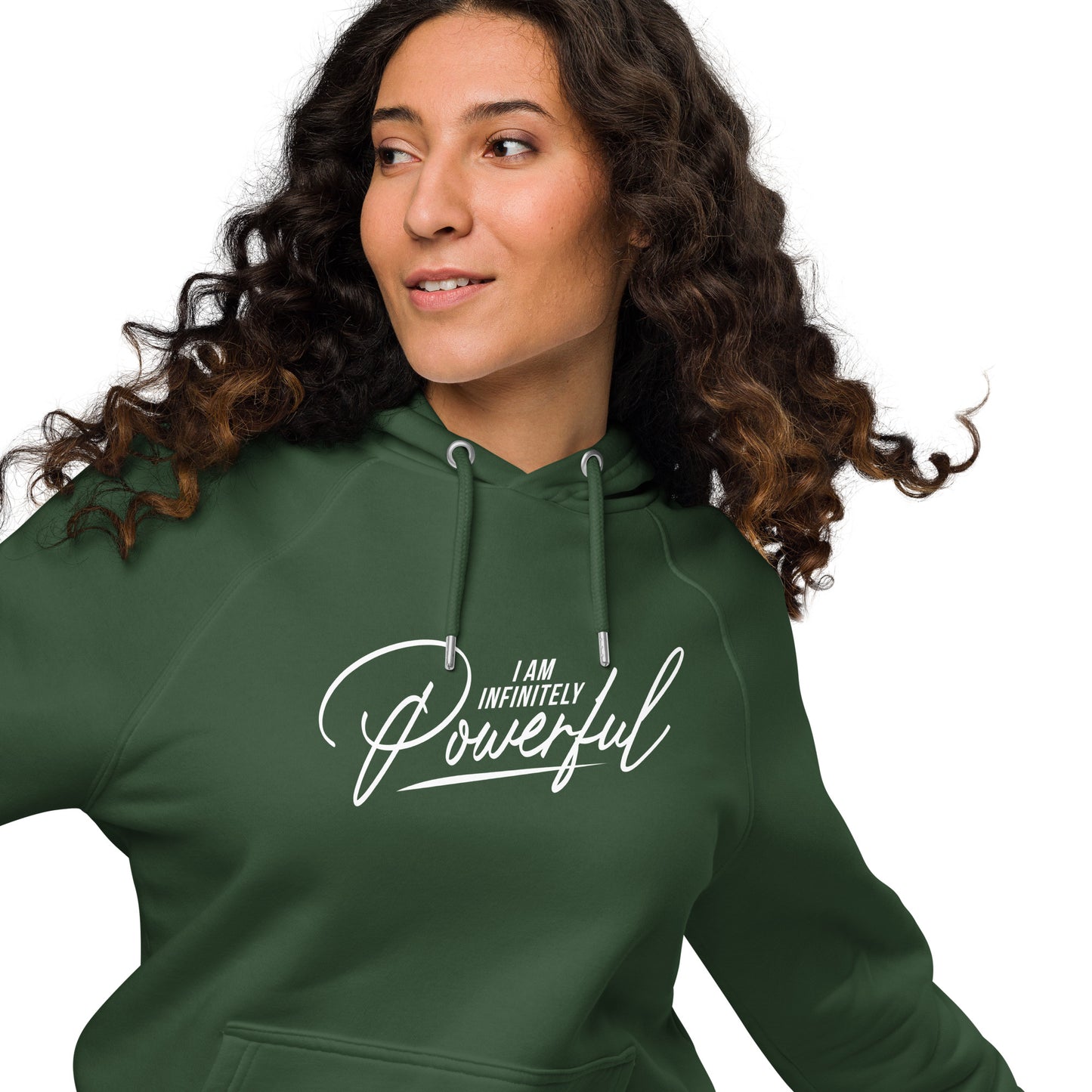 Infinitely Powerful Unisex eco raglan hoodie