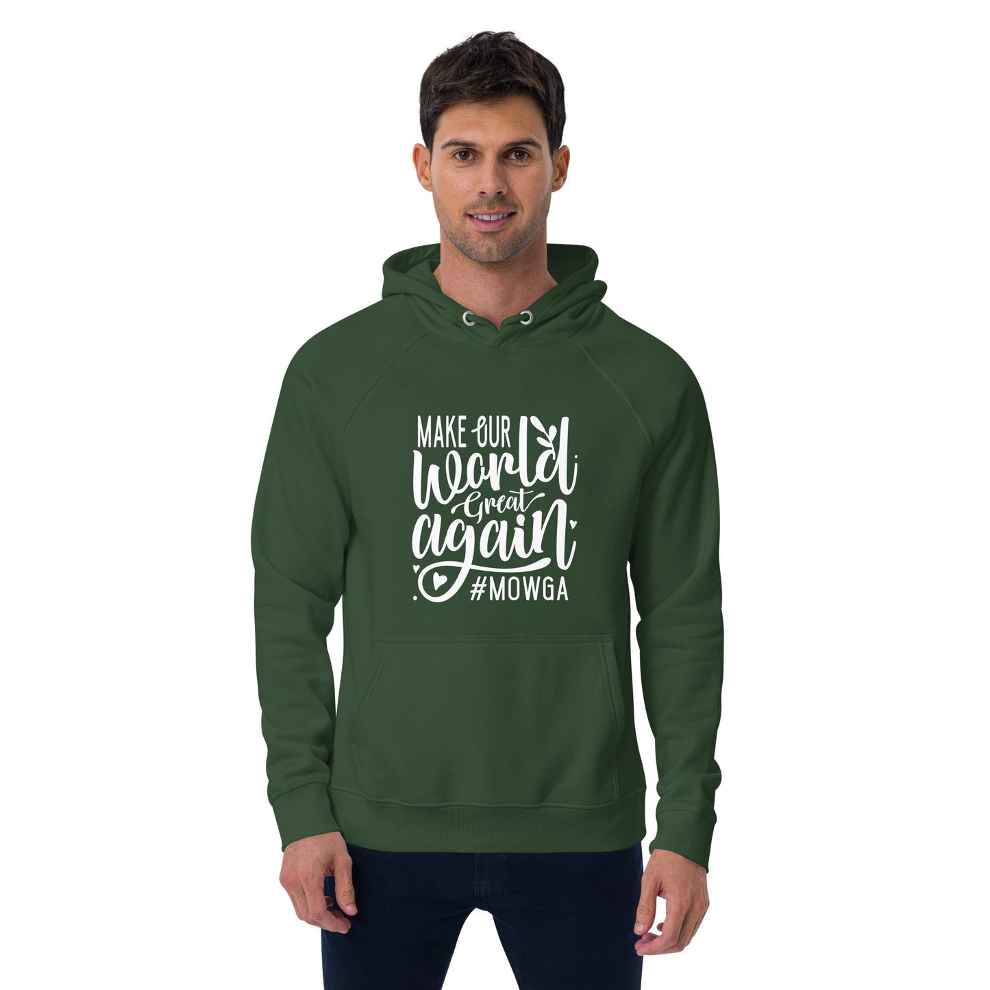 Make Our World Great Again Unisex eco raglan hoodie