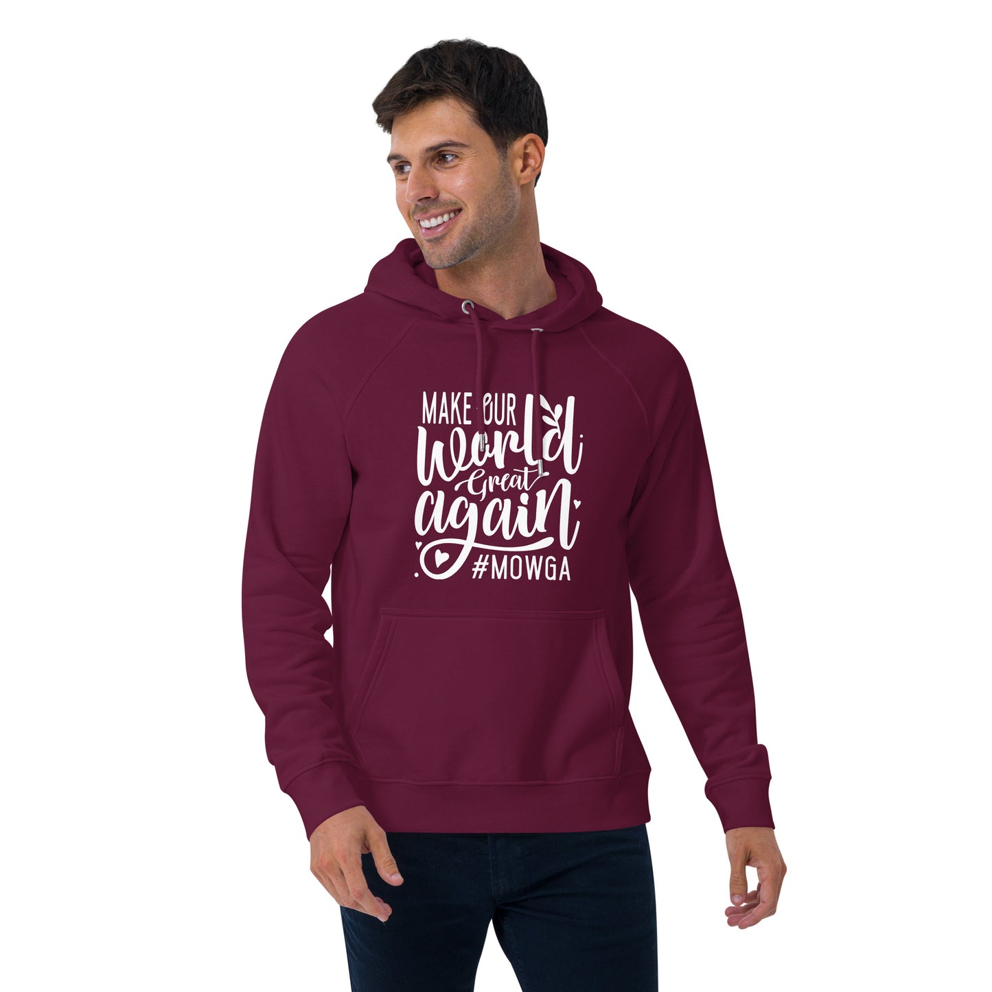 Make Our World Great Again Unisex eco raglan hoodie