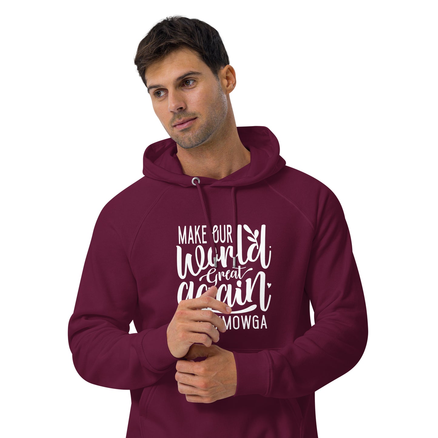 Make Our World Great Again Unisex eco raglan hoodie