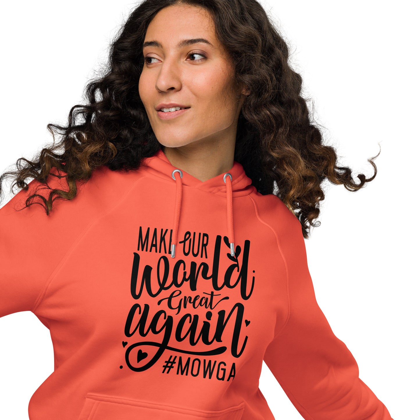 Make Our World Great Again Unisex eco raglan hoodie