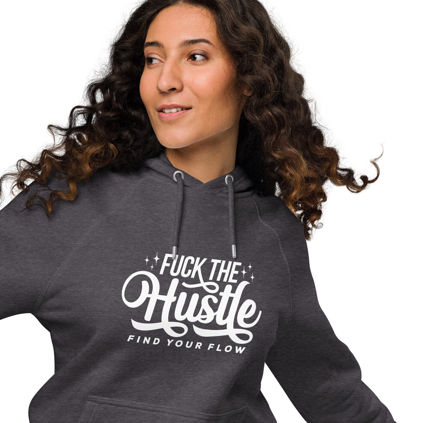 Fuck The Hustle Unisex eco raglan hoodie