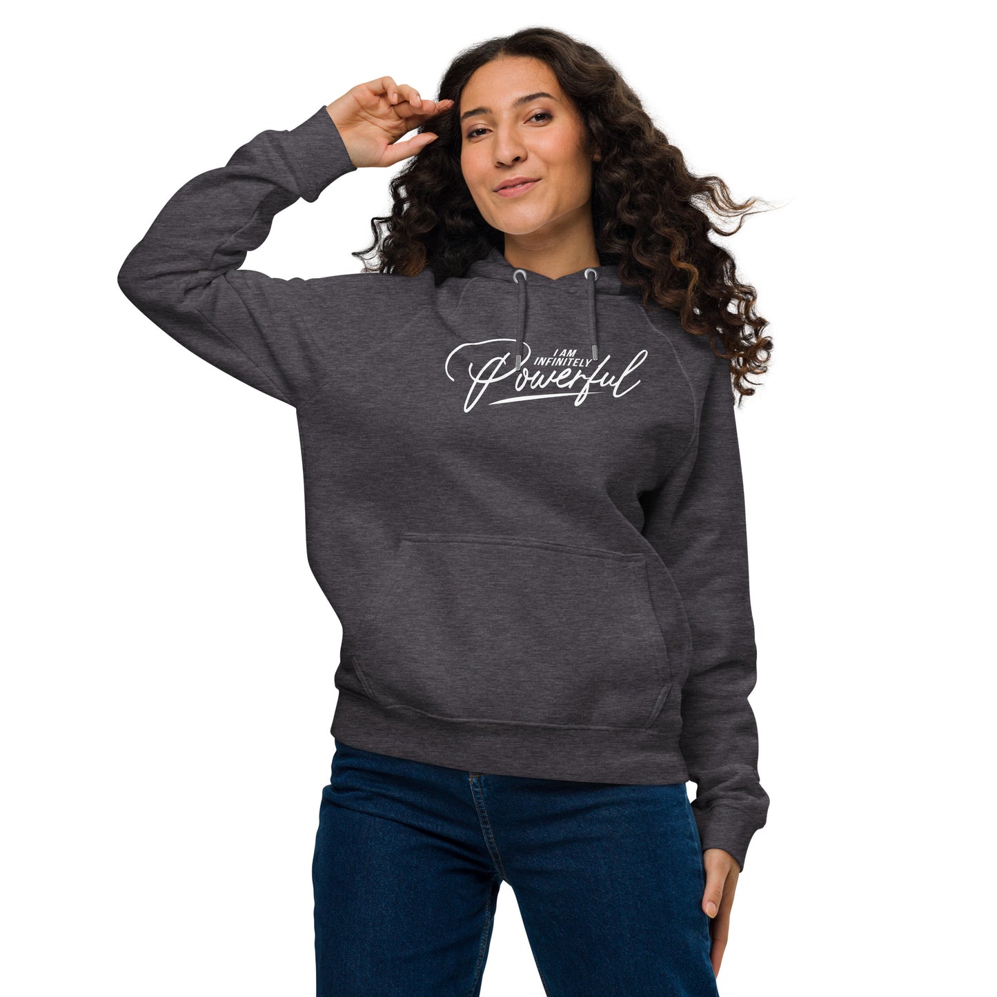 Infinitely Powerful Unisex eco raglan hoodie