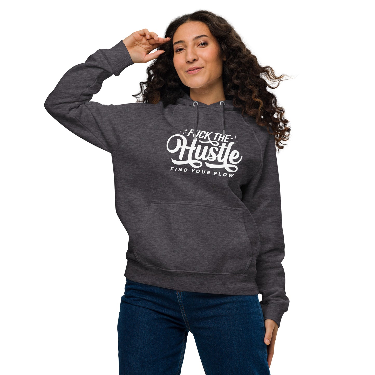 Fuck The Hustle Unisex eco raglan hoodie