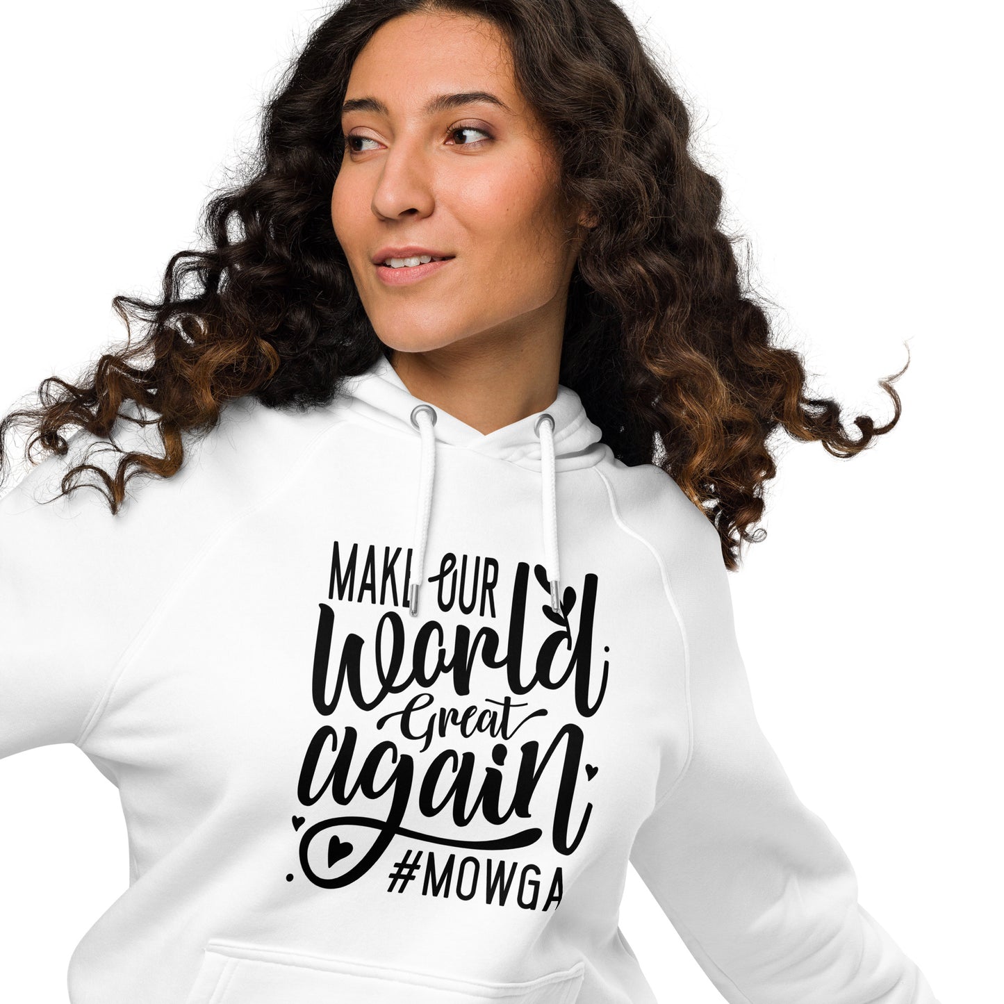 Make Our World Great Again Unisex eco raglan hoodie