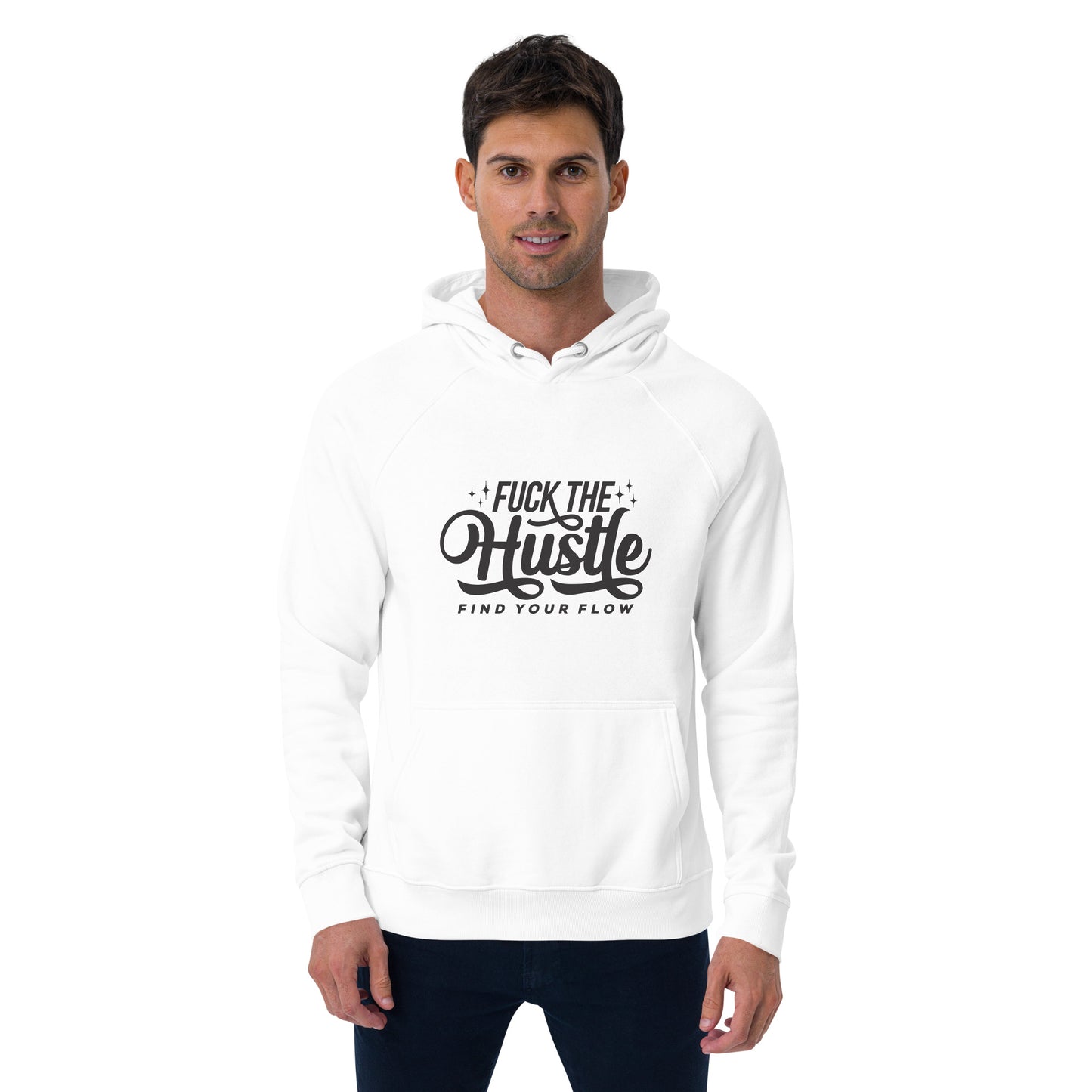 Fuck The Hustle Unisex eco raglan hoodie