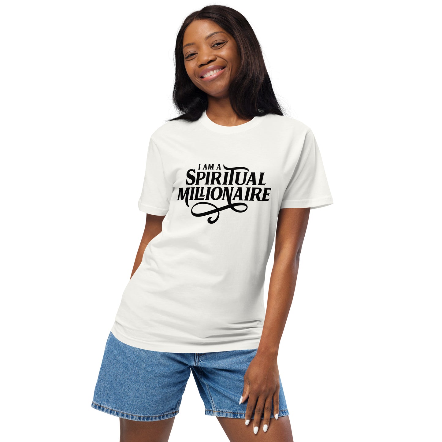 I Am A Spiritual Millionaire Unisex organic cotton tee