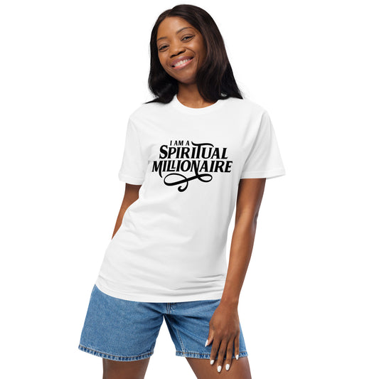 I Am A Spiritual Millionaire Unisex organic cotton tee