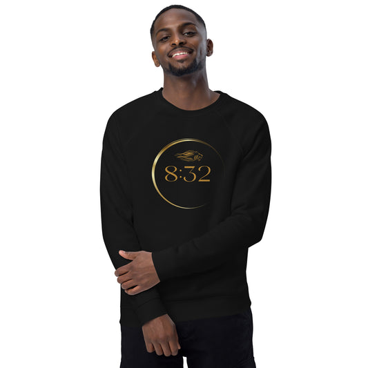 8:32 Unisex organic raglan sweatshirt