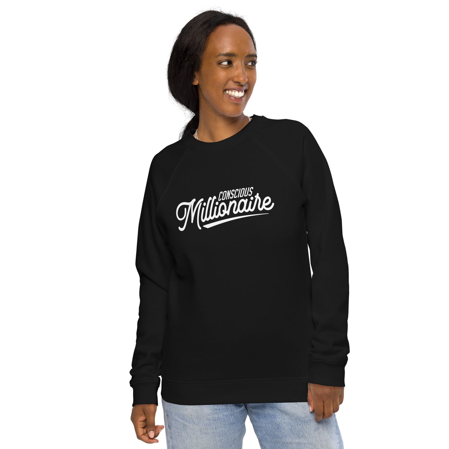 Conscious Millionaire Unisex organic raglan sweatshirt