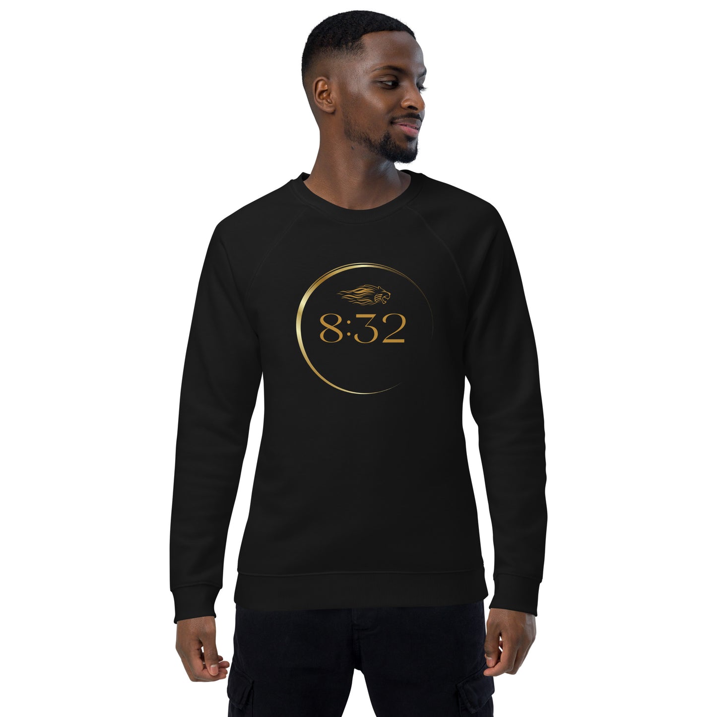 8:32 Unisex organic raglan sweatshirt