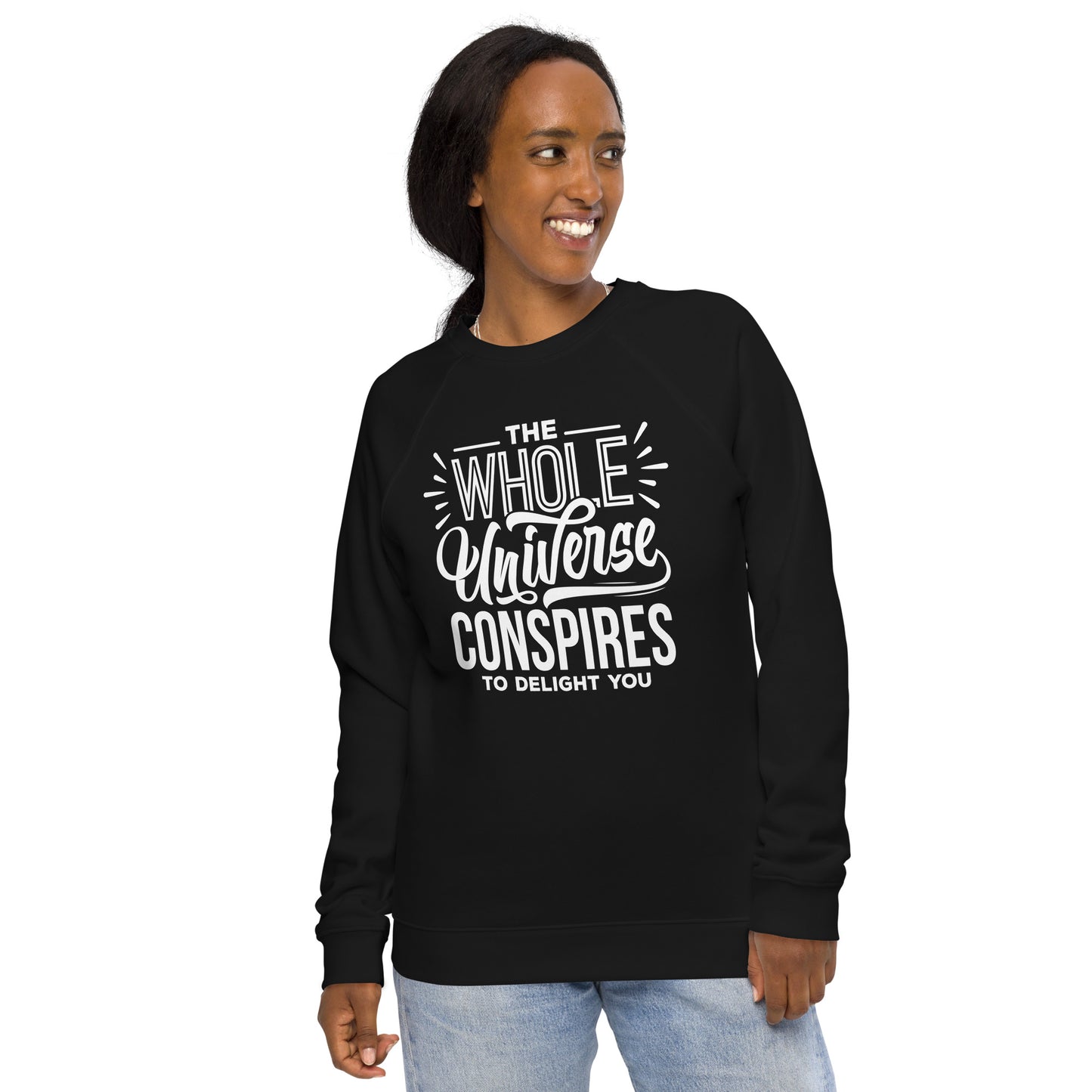 The Universe Unisex organic raglan sweatshirt