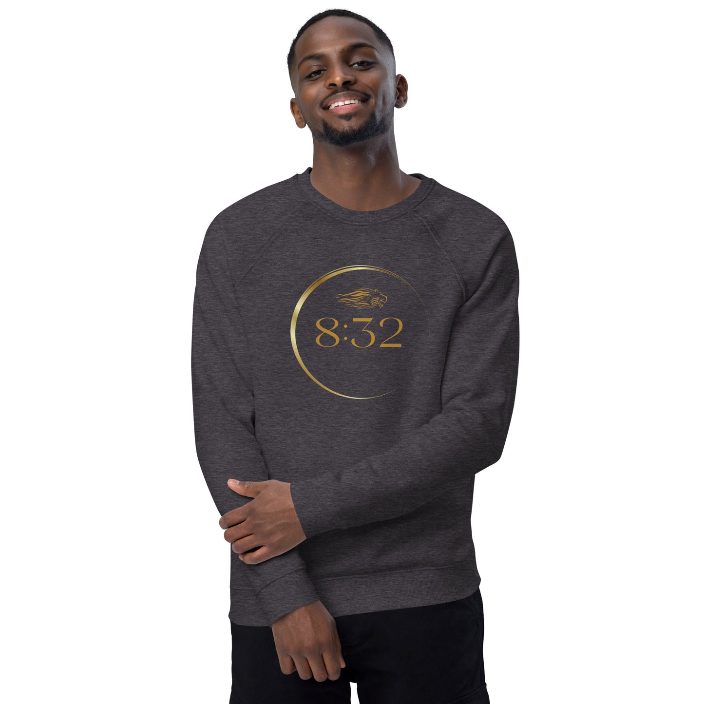 8:32 Unisex organic raglan sweatshirt