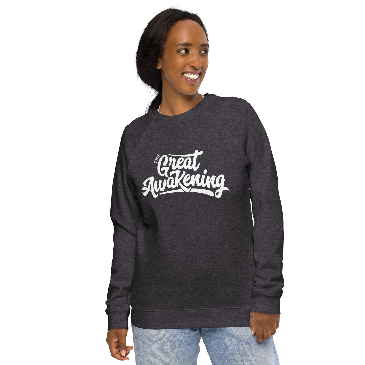 The Great Awakening Unisex organic raglan sweatshirt