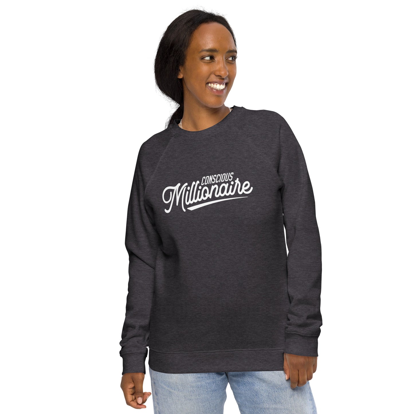 Conscious Millionaire Unisex organic raglan sweatshirt