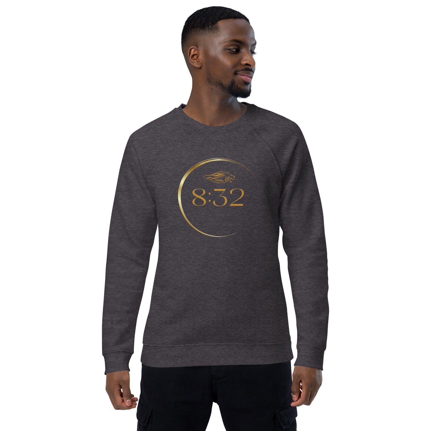 8:32 Unisex organic raglan sweatshirt