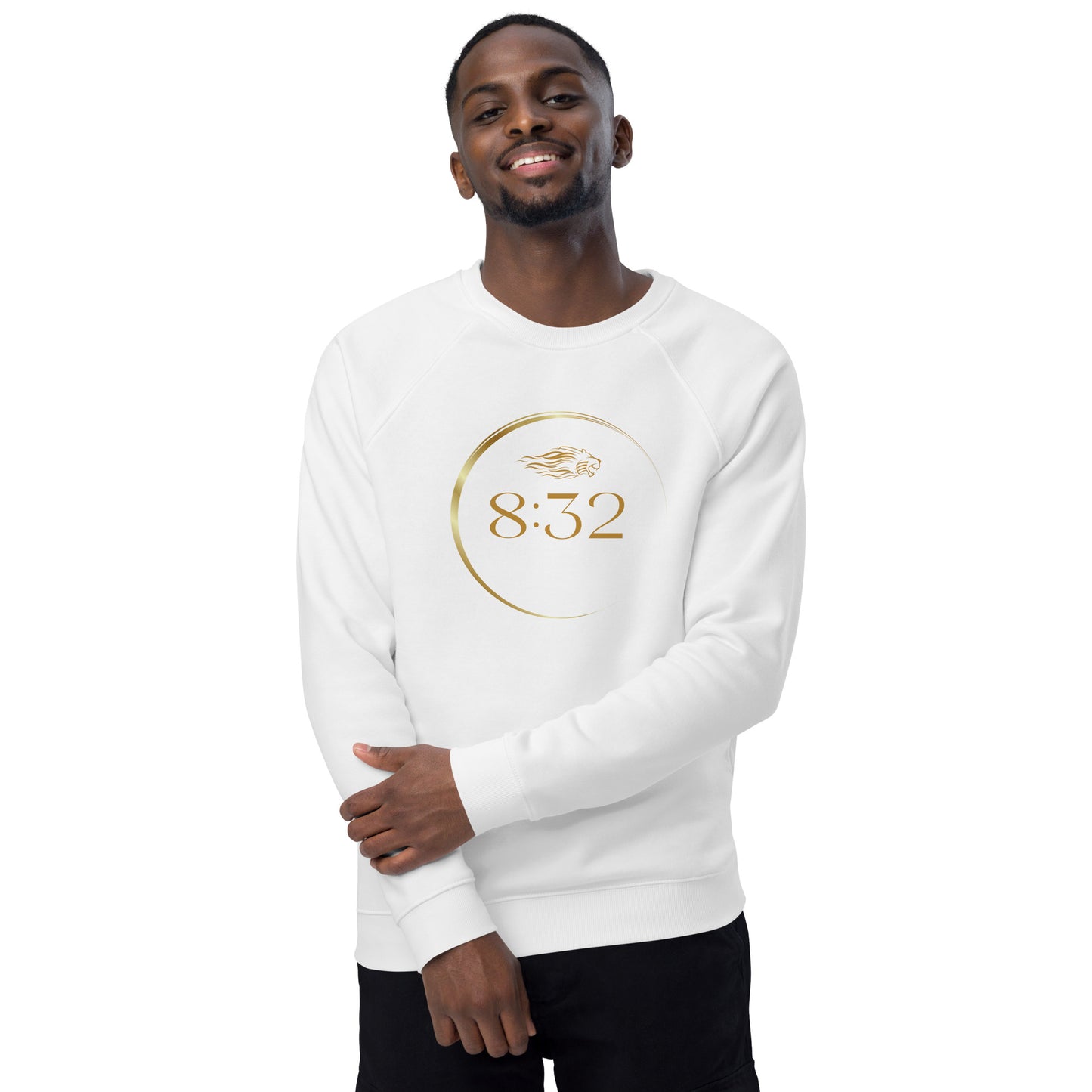 8:32 Unisex organic raglan sweatshirt