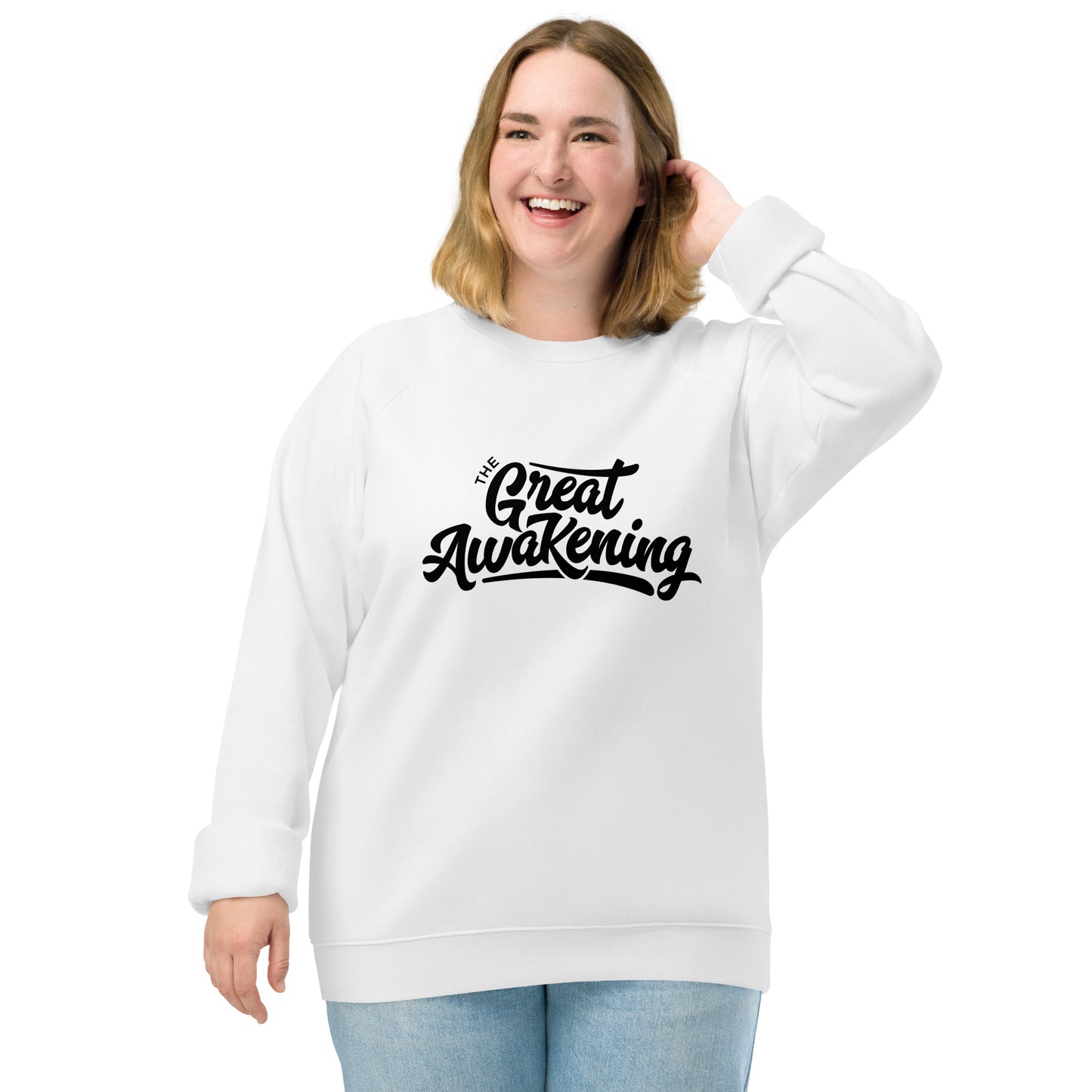 The Great Awakening Unisex organic raglan sweatshirt