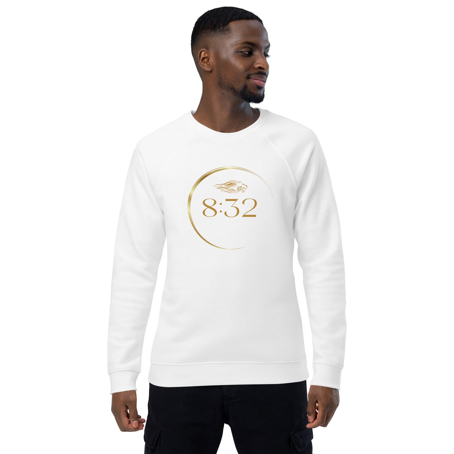 8:32 Unisex organic raglan sweatshirt