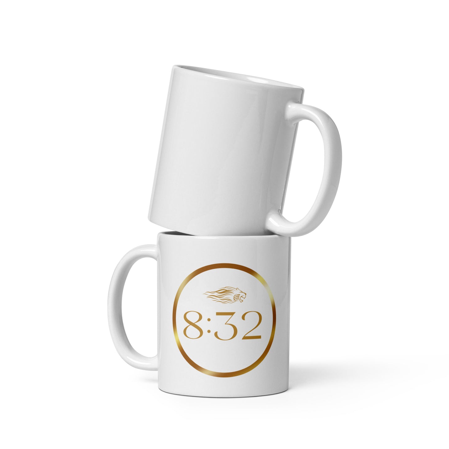 8:32 White glossy mug