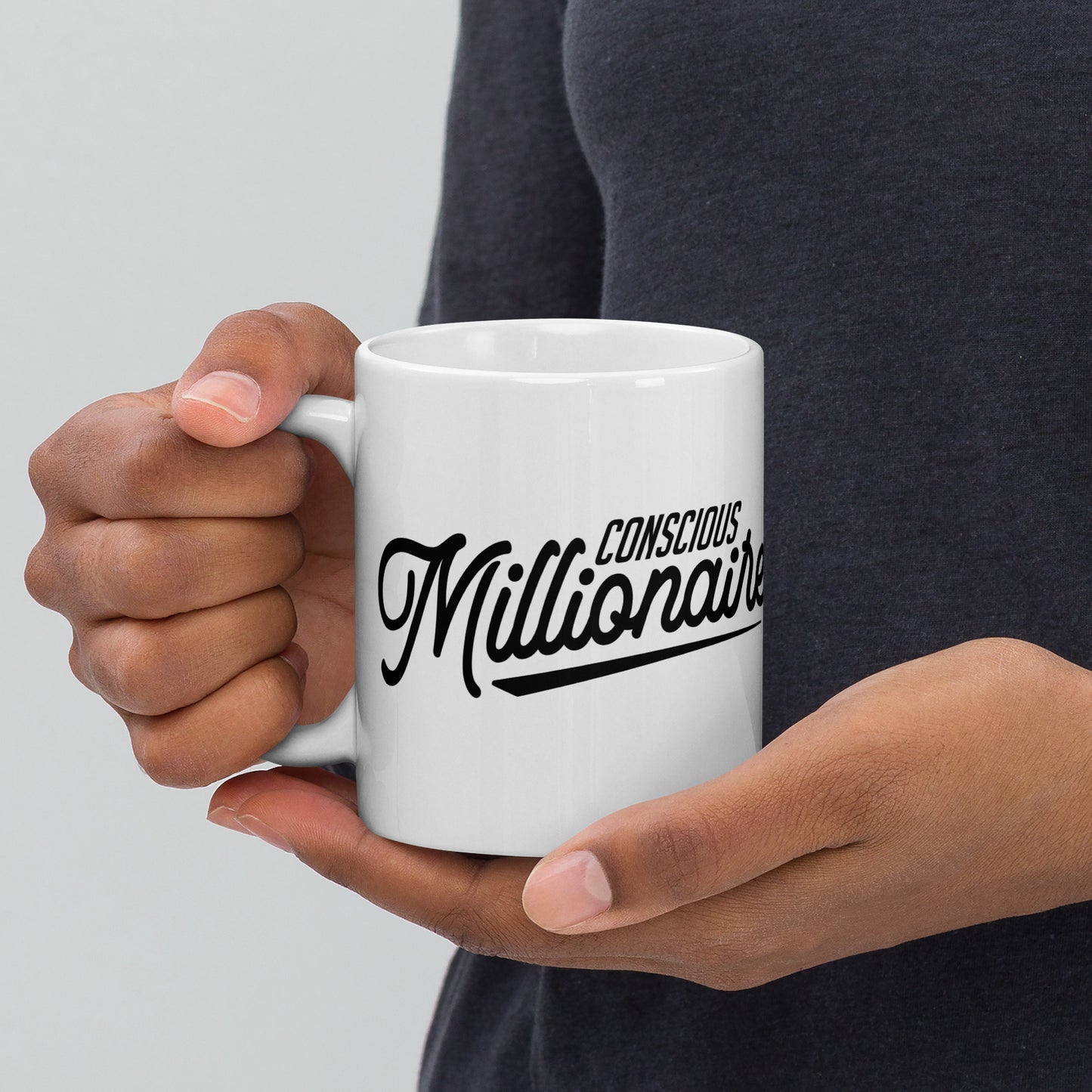 Conscious Millionaire White glossy mug