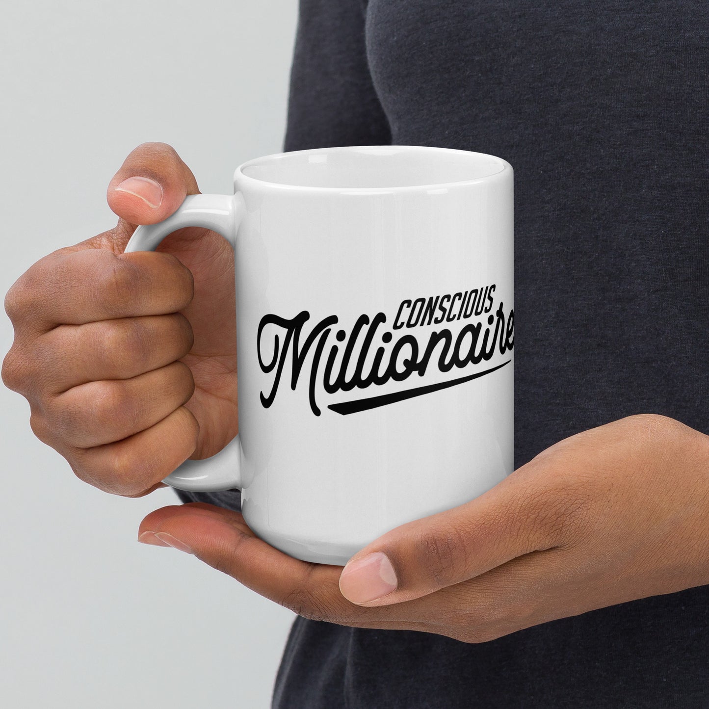 Conscious Millionaire White glossy mug