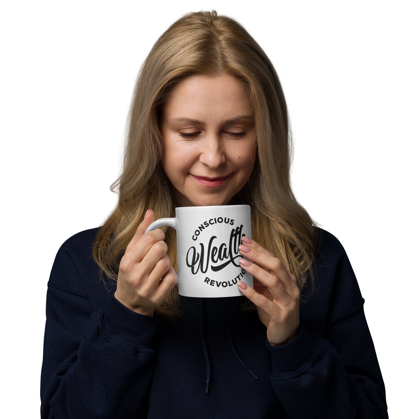 Conscious Wealth Revolution White glossy mug