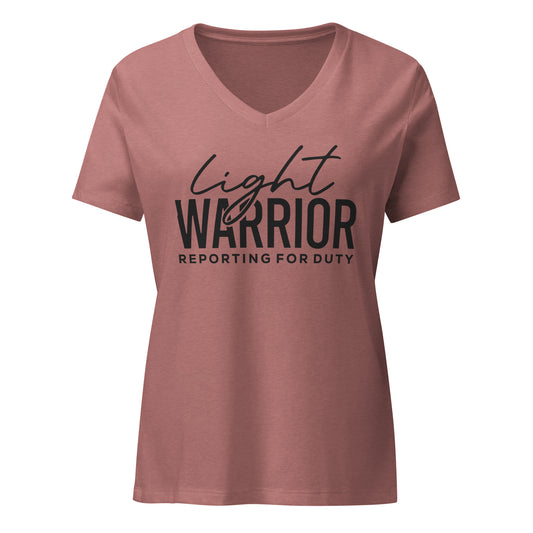 Light Warrior Women’s relaxed v-neck t-shirt